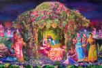 oil paintings, Radha, Krsna, Vrindavana, vedic art